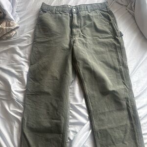 Vintage Carpenter Carhartt Olive Workwear Cargo Pants
